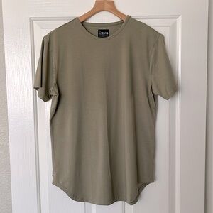 Cuts Clothing Elongated Tee T-Shirt Size L in Olive Green Color